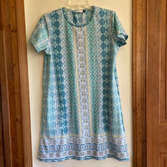 CABANA LIFE Short Sleeve Knit Shift Dress UPF 50 - Picture 2 of 16